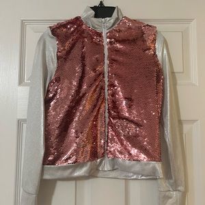 Pink sparkly zip up jacket number 10